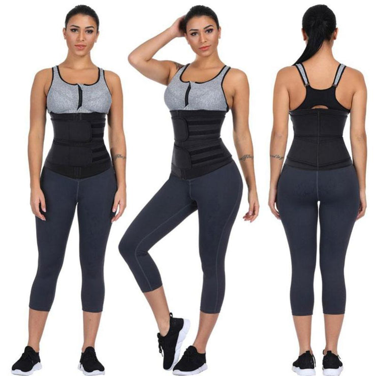 Premium Waist Trainer With Double Compression Straps & Supportive Zipper