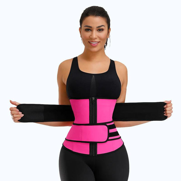 Premium Waist Trainer With Double Compression Straps & Supportive Zipper